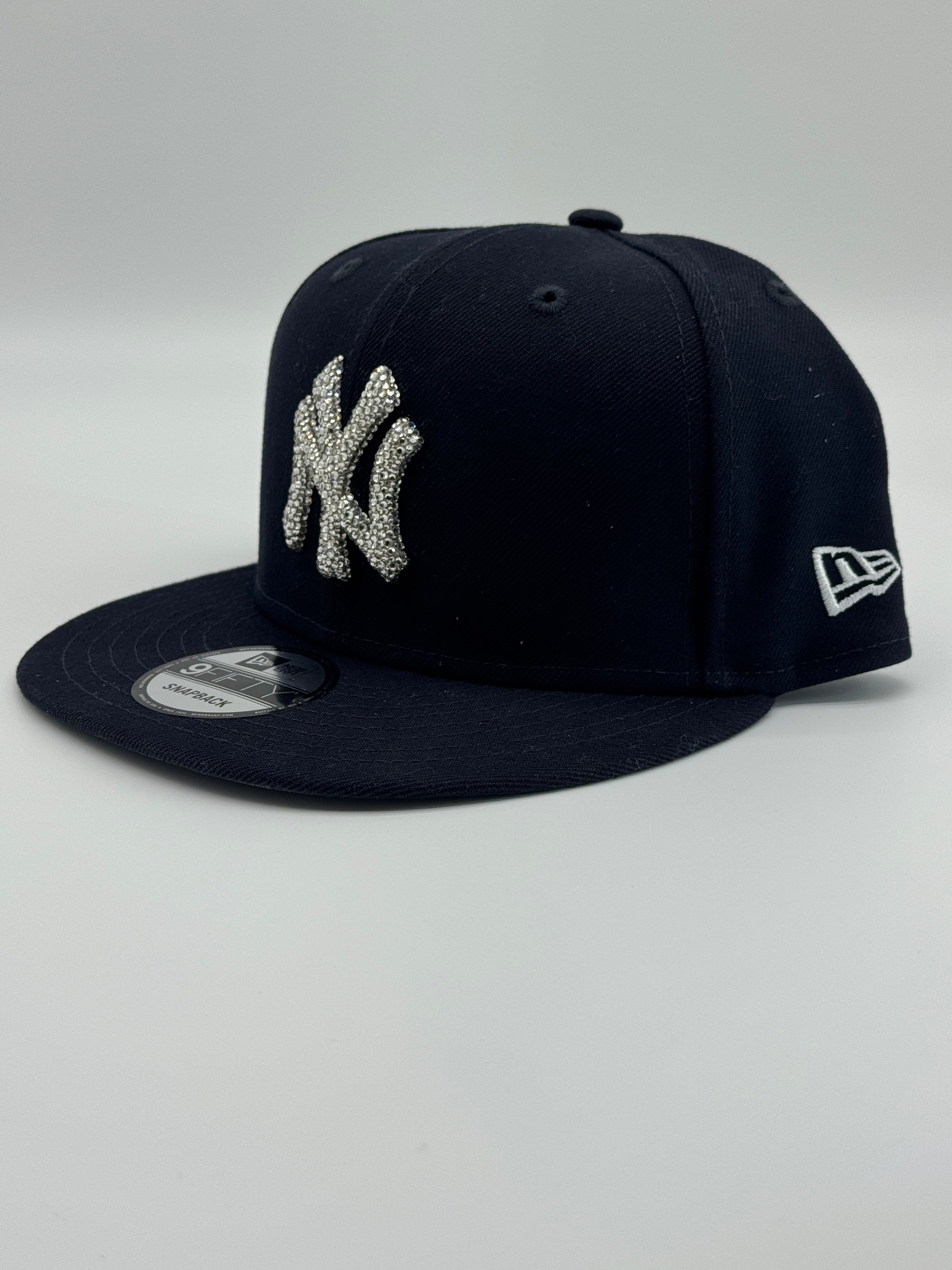 Rhinestone Navy Blue Yankees Snapback Baseball Hat