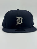 Rhinestone Navy Blue Detroit Snapback Baseball Hat