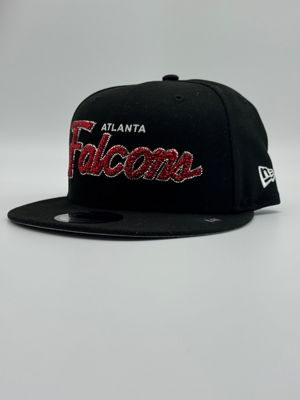 Rhinestone Black Falcons Snapback Football Hat