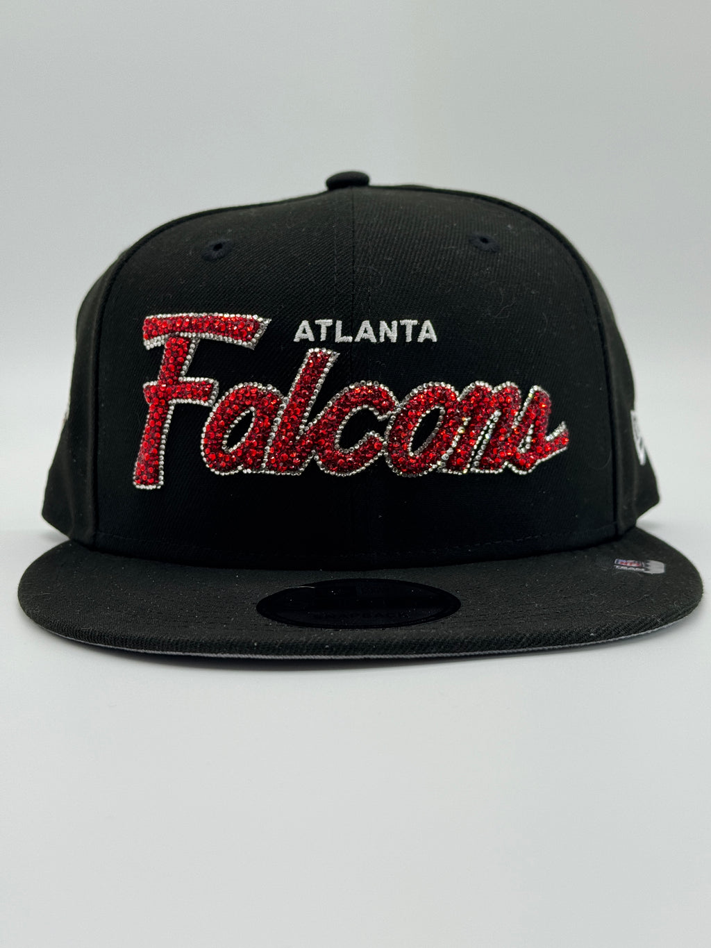 Rhinestone Black Falcons Snapback Football Hat